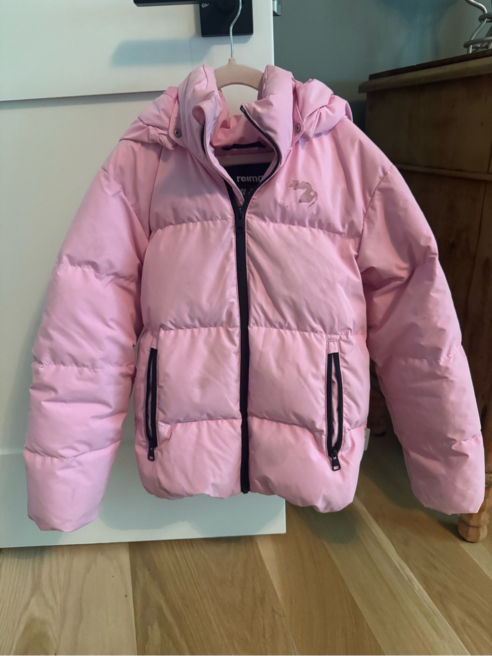 Kids Pink Puffer Jacket with Hood - Reima